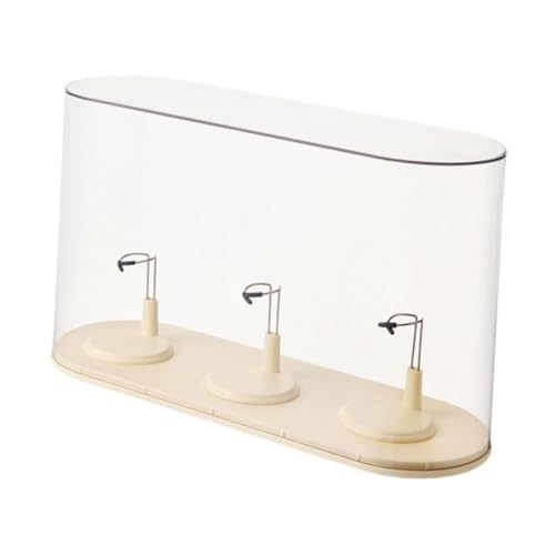 Fenteer Puppenvitrine, Aufbewahrungsbox, staubdichte Schreibtischvitrine, Schutzhülle für 15 cm Puppenspielzeug, Figuren, Creme Fenteer Puppenvitrine, Aufbewahrungsbox, staubdichte Schreibtischvitrine, Schutzhülle für 15 cm Puppenspielzeug, Figuren, Creme von Fenteer