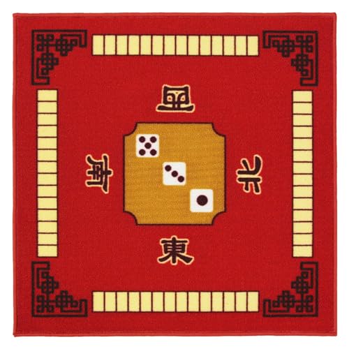 Fenteer Quadratische Tischdecke, Brettunterlage, Brettspielmatte, Mahjong-Stoffbrett, geräuschreduzierende Tischabdeckung, Mahjong-Tischmatte, Rot von Fenteer