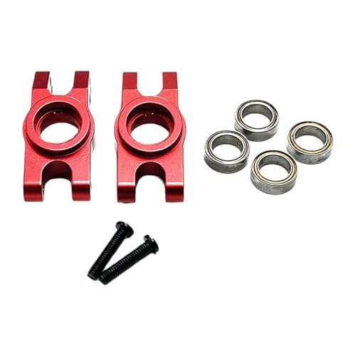 Fenteer RC -Auto Hinterachsen -Träger -Set RC -Autoteile 1:16 Wege Verschleiß resistente hintere Hubs für 16210 H16 Fernbedienungssteuerauto -Metallarmaturen, Rot von Fenteer