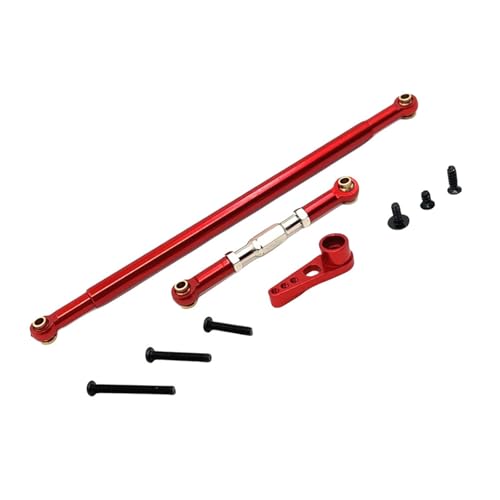 Fenteer RC-Auto-Lenkgestänge, Servostange und Arm, Ersatzteilmodifikation mit Schraube, einfache Installation für MN86-Autozubehör, Rot von Fenteer