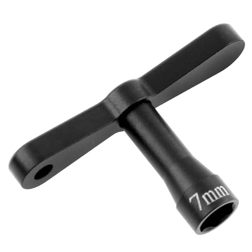 Fenteer RC-Auto-Radmutternschlüssel, 7-mm-Sechskantantrieb, Metallzubehör, Mehrzweck für die Wartung von RC-Autoreifenfelgen, Robustes Installationswerkzeug, Schwarz von Fenteer