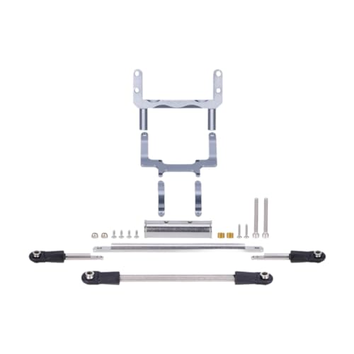 Fenteer RC Car Servo Bracket Repair Kit Easy Assembly High :10 Sacle Car Servo Mount Ständer mit Lenkverbindungen RC -Autoteile, Grau von Fenteer