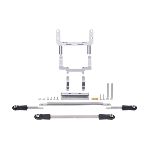 Fenteer RC Car Servo Bracket Repair Kit Easy Assembly High :10 Sacle Car Servo Mount Ständer mit Lenkverbindungen RC -Autoteile, Silber von Fenteer