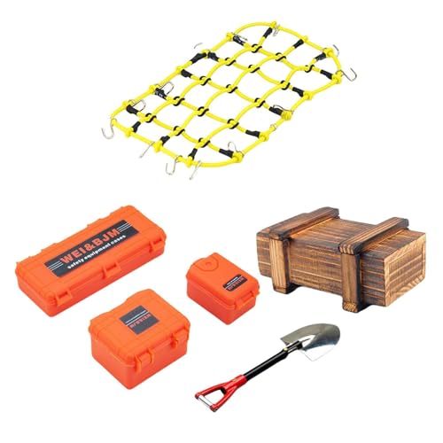 Fenteer RC-Crawler-Autodachdekoration, RC-Crawler-Zubehör, Holzkiste, Upgrade, Werkzeugkasten, für SCX10 für 1/10 RC-Crawler, Gelbes Netz Fenteer RC-Crawler-Autodachdekoration, RC-Crawler-Zubehör, Holzkiste, Upgrade, Werkzeugkasten, für SCX10 für 1/10 RC-Crawler, Gelbes Netz von Fenteer