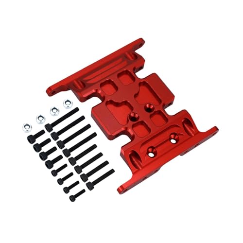 Fenteer RC Crawler Center 1:10 Skidplattenübertragungsmontage DIY Modifizierte robuste Multifunktionsgetriebe unter Bodenplatte für SCX10 für Auto, Rot von Fenteer