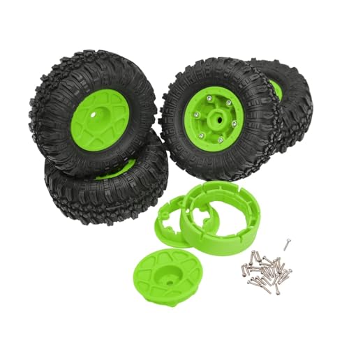 Fenteer RC-Crawler-Reifen, Gummireifen, Ersatzteile, Montage, Modifikation, versetzte Felgen, Simulationsräder für Kletterauto-Modell, GrÜn Fenteer RC-Crawler-Reifen, Gummireifen, Ersatzteile, Montage, Modifikation, versetzte Felgen, Simulationsräder für Kletterauto-Modell, GrÜn von Fenteer