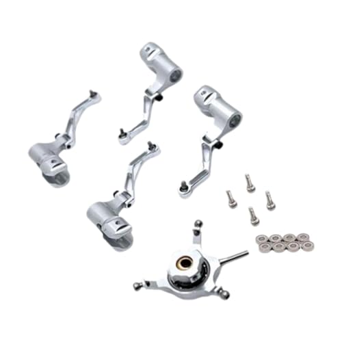 Fenteer RC Hubschrauber Taumelscheibensatz Blattclip Ersatz Robustes Aluminium für K170, Silber Fenteer RC Hubschrauber Taumelscheibensatz Blattclip Ersatz Robustes Aluminium für K170, Silber von Fenteer