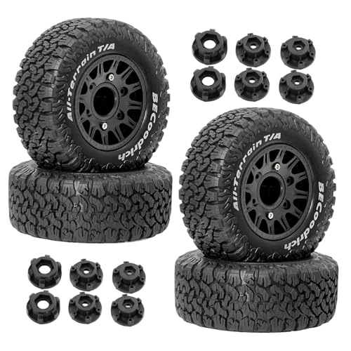 Fenteer RC-Rad und Reifen, 4-teilig, Modell, DIY-Ersatzteil-Upgrade, DIY-modifiziert, einfache Installation, professionelles Zubehör für 1:10 727, Schwarz von Fenteer