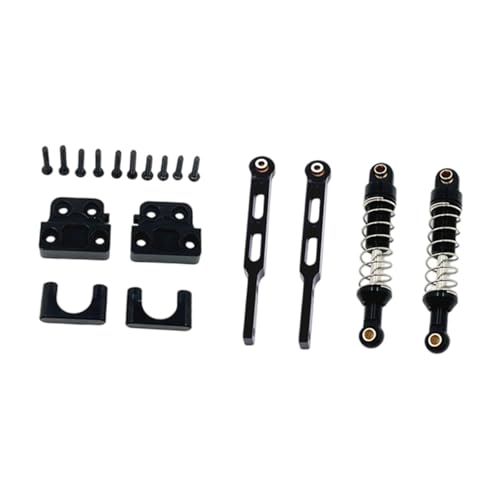 Fenteer RC-Stoßdämpfersatz hinten, Montagezubehör, Maßstab 1:12, professioneller Ersatz, RC-Automodell, DIY-Hinterachs-Spurstangen für 82, Schwarz von Fenteer