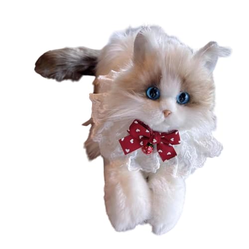 Fenteer Realistische Ragdoll -Katze Stoffed Animal Cat Plüschspielzeug kreativer lebensechter Katzepuppe Begleiter für Kinder Mädchen Katzenliebhaber, Rote Glocke Fenteer Realistische Ragdoll -Katze Stoffed Animal Cat Plüschspielzeug kreativer lebensechter Katzepuppe Begleiter für Kinder Mädchen Katzenliebhaber, Rote Glocke von Fenteer