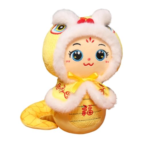Fenteer Schlangenpuppe zum Neujahr, Schlangenfigur, Spielzeug, Frühlingsfest-Ornament, kreative Tier-Ausgestopfte Schlangenfiguren für Partybedarf nach Hause, Gelb Fenteer Schlangenpuppe zum Neujahr, Schlangenfigur, Spielzeug, Frühlingsfest-Ornament, kreative Tier-Ausgestopfte Schlangenfiguren für Partybedarf nach Hause, Gelb von Fenteer