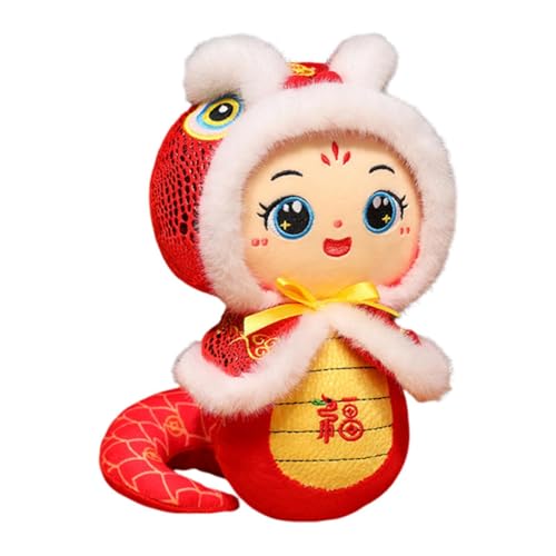 Fenteer Schlangenpuppe zum Neujahr, Schlangenfigur, Spielzeug, Frühlingsfest-Ornament, kreative Tier-Ausgestopfte Schlangenfiguren für Partybedarf nach Hause, Rot Fenteer Schlangenpuppe zum Neujahr, Schlangenfigur, Spielzeug, Frühlingsfest-Ornament, kreative Tier-Ausgestopfte Schlangenfiguren für Partybedarf nach Hause, Rot von Fenteer