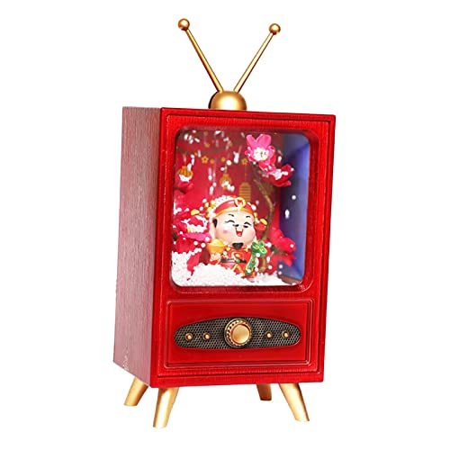 Fenteer Schnee Musik TV Dekorationen Ornament Tischdekoration Skulptur Dekorative Neujahr DIY Licht für Thanksgiving Home Indoor Hochzeitsdekoration von Fenteer
