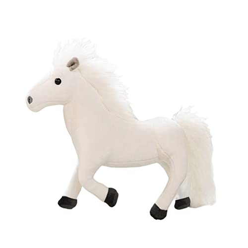 Fenteer Schönes Kuscheltier Pferd 12,60 '' x 10,24 '' Zoll Kuscheliges Plüschtier für Partys mit Tiermotiven, Ostern, Geburtstag, Feiertagsgeschenk, Weiß von Fenteer