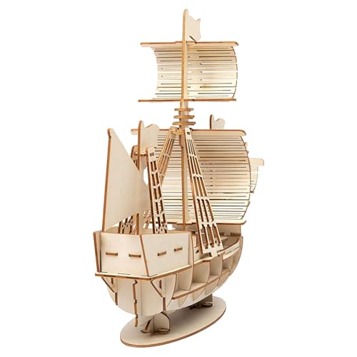 Fenteer Segelboot Modell 3D -Holzpuzzle für Erwachsene Easy Assembly Educational Spielzeug handgefertigte Baukits für Teenager Kinder Geburtstag Geschenke von Fenteer