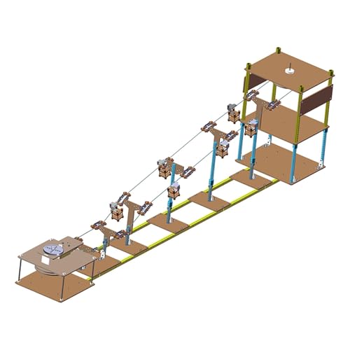 Fenteer Sightseeing Cable Car Systerm Model Science Experiment Set Technologie Handauge Koordination Holzhandhand für DIY -Projekt von Fenteer