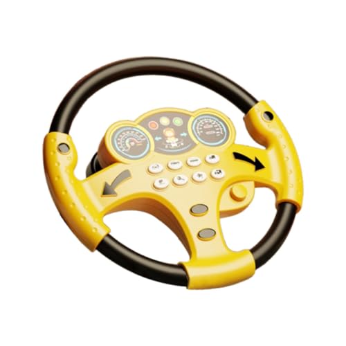 Fenteer Simulation Lenkrad Spielzeug Simulation Auto Fahren Spielzeug Party bevorzugt pädagogische klingende Spiel musikalische Aktivität für Mädchen, Gelb von Fenteer