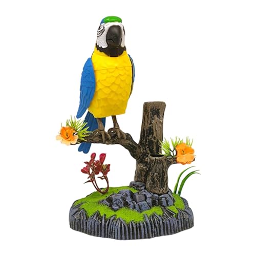 Fenteer Simulationsvogelspielzeug spricht Papagei Toy Office Home Decor Elektronische Tier Haustier für Kinder Kinder Geburtstag Geschenk von Fenteer