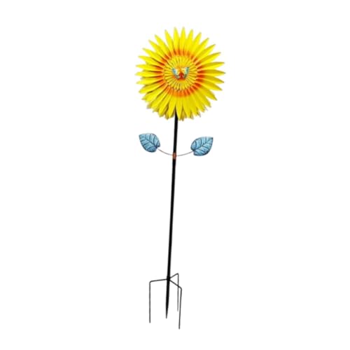 Fenteer Sonnenblumen-Windmühle, Windspinner, Gartenskulptur, Eisen, stilvoller Windfänger, Garten-Windmühlenpfahl für die Dekoration im Innenhof und im Freien Fenteer Sonnenblumen-Windmühle, Windspinner, Gartenskulptur, Eisen, stilvoller Windfänger, Garten-Windmühlenpfahl für die Dekoration im Innenhof und im Freien von Fenteer