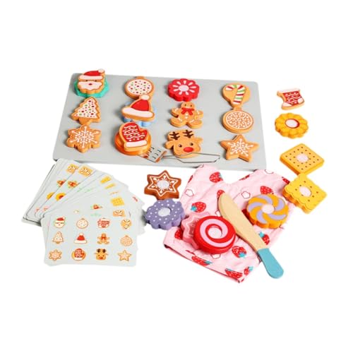 Fenteer Spiel-Lebensmittelset zum Schneiden und Backen von Keksen, für ab 3 Jahren, Geburtstagsgeschenk, Lernspielzeug, Zubehör, von Fenteer