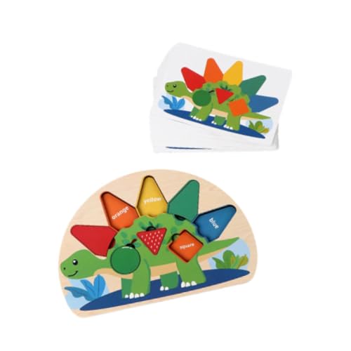 Fenteer Spielzeug-Dinosaurier, Puzzles, einzigartiges Farb- und Form-Matching-Spielzeug, frühes geometrisches Lernen für 1–3-jähriges Zuhause von Fenteer