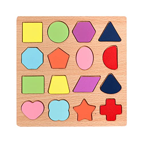 Fenteer Steckpuzzle Spielzeug Zum Sortieren von Holzklötzen für Zuhause, Reisen, Mädchen Im Alter von 1–3 Jahren von Fenteer