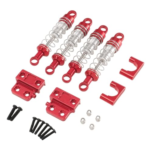 Fenteer Stoßdämpfer-Kit für 1/12 RC-Autos, zu installierendes Zubehör für Spielzeugfahrzeuge aus Aluminiumlegierung, direkter Austausch von Teilen, Rot von Fenteer