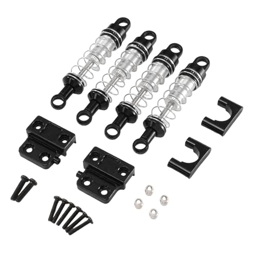 Fenteer Stoßdämpfer-Kit für 1/12 RC-Autos, zu installierendes Zubehör für Spielzeugfahrzeuge aus Aluminiumlegierung, direkter Austausch von Teilen, Schwarz von Fenteer