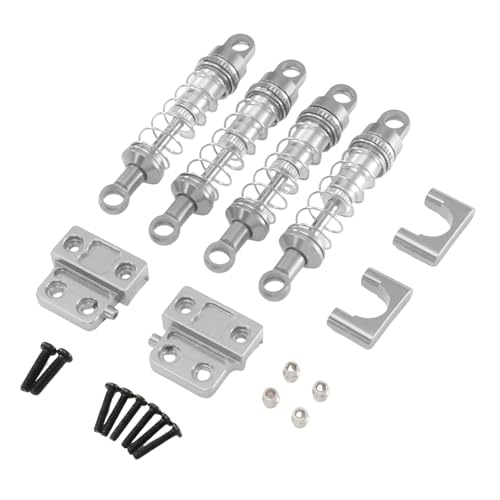 Fenteer Stoßdämpfer-Kit für 1/12 RC-Autos, zu installierendes Zubehör für Spielzeugfahrzeuge aus Aluminiumlegierung, direkter Austausch von Teilen, Silber von Fenteer