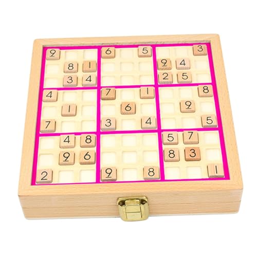 Fenteer Sudoku-Puzzle-Set, Zahlen-Denkspiel, Familienspiel, Puzzle-Spielzeug, Sudoku-Brettspiel, frühes Lernspielzeug, für Kinder, ROSA von Fenteer
