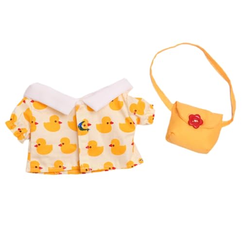 Fenteer T-Shirt mit Rundhalsausschnitt und Stoffpuppenmotiv. Basteln Sie Ihre eigenen Puppen. Pädagogisches DIY für kleine Mädchen. Kleidungskostüme mit, Ente von Fenteer