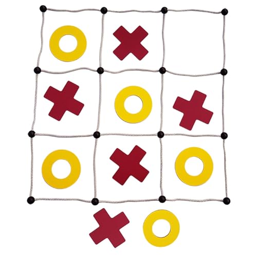 Fenteer Tic TAC Toe-Spiel Naught and Crosses Familienspiel Eltern-Kind-Interaktives Spiel Lustiges XO-Spielzeug XOXO-Schachspiel für drinnen und draußen von Fenteer
