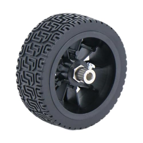 Fenteer Toy Car Tire Car Roboter Rad Teil für Modellfahrzeug -DIY -Modifikation Robustes Zubehör Ersatzkautschukradreifen, 5 Mm Kupplung von Fenteer
