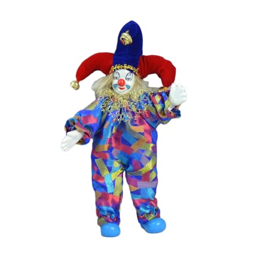Fenteer Triangel Puppe Schöne lächelnde Porzellan-Clown-Puppe, Desktop-Heimdekoration, Kinder-Geschenk, Schreibtisch-Ornament, Clown-Modell, Porzellan-Puppe von Fenteer