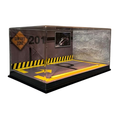 Fenteer Vitrine für Druckguss-Modellautos im Maßstab 1:24, Diorama-Vitrine für Druckgussautos, staubdichte Abdeckung mit LED für Spielzeugauto-Sammler, Schwarz von Fenteer