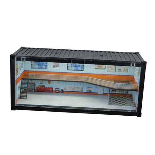 Fenteer Vitrine für Reparaturwerkstätten, Schaukasten, Szene im Maßstab 1:64, ideale Geschenksammlung mit Licht-Organizer, staubdichter Behälter, Diorama von Fenteer
