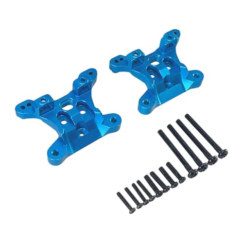 Fenteer Vorne und hinten Shockmount 1:16 Fernbedienung Auto Leichte Aluminium Legierung Modifikation für RC Crawler RC Fahrzeug Ersatz Teile, Blau von Fenteer