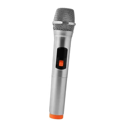 Fenteer Vortäuschen eines Mikrofons, dekoratives Rollenspiel, Aktivitätsshow, Aufnahmebühnenkostüm, Mikrofon-Requisite für, Spielzeug, Silber Orange von Fenteer