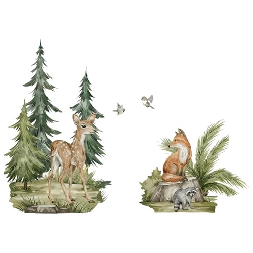 Fenteer Wandaufkleber mit Dschungeltieren, abnehmbar, Wandhintergrund, wasserdicht, Wanddekoration, PVC-Tapete für Toilette, Wohnzimmer, 120x77cm Fenteer Wandaufkleber mit Dschungeltieren, abnehmbar, Wandhintergrund, wasserdicht, Wanddekoration, PVC-Tapete für Toilette, Wohnzimmer, 120x77cm von Fenteer