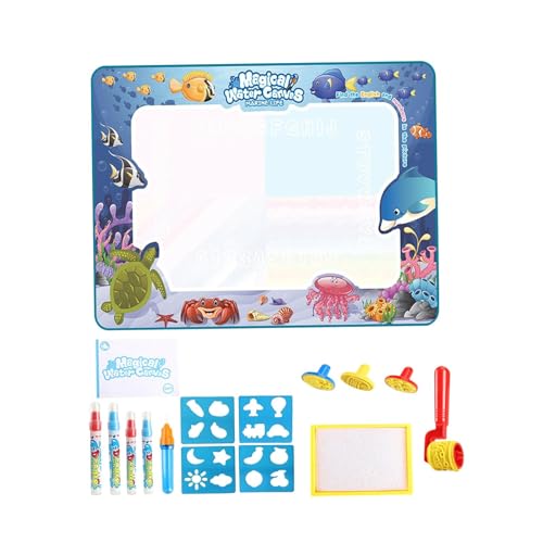 Fenteer Wassermalerei-Kritzelmatte, Malblock, Lernspielzeug, Aktivitätsmatte, Malkunst, Entwicklungs-Farbzeichenmatte für Kinder ab 3 Jahren, Unterwasserwelt eingestellt, m von Fenteer