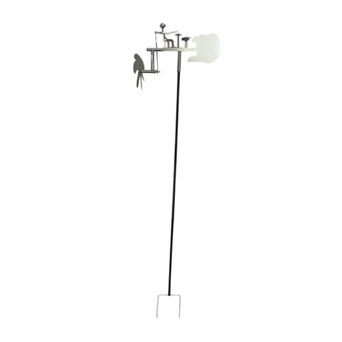 Fenteer Windmühle für den Hof-Schlagzeuger, Musikfigur, Statue, Landschaft, Garten-Windspiel, Windskulptur für Gehwege, Blumenbeete, Silber von Fenteer