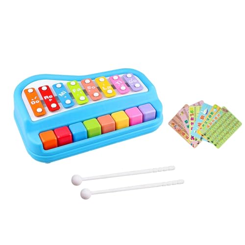 Fenteer Xylophon-Spielzeug, Baby-Klavier-Xylophon, glatte Oberfläche, 8 Noten, Klaviertasten, musikalisches Lernspielzeug, Vorschul-Lernspielzeug für Babys, Blau von Fenteer