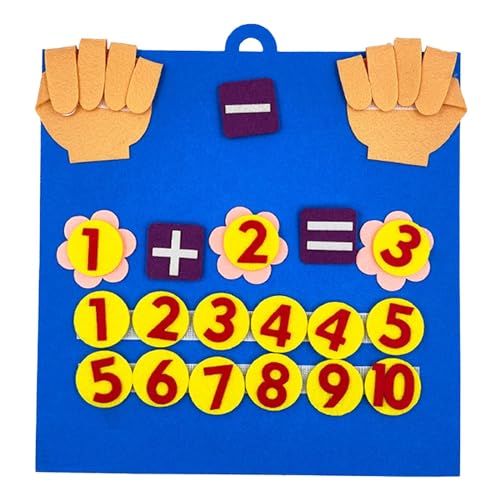 Fenteer Zahlen Filz Board Filz Finger Spielzeug Lehrmittel Addition Subtraktion Früherziehung Spielzeug Hand Nummer Mathe Spielzeug für Kinder von Fenteer