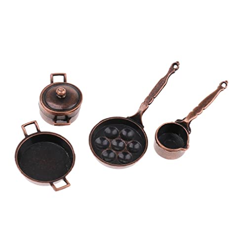 Fenteer aus aus Küche Bratpfanne Topf Pfanne Kochgeschirr Kit für 1:12 Puppenhaus Dekoration, 5 Stück Fenteer aus aus Küche Bratpfanne Topf Pfanne Kochgeschirr Kit für 1:12 Puppenhaus Dekoration, 5 Stück von Fenteer