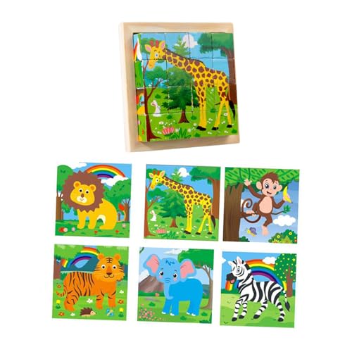 Montessori Holzpuzzle Reisespielzeug Frühe Entwicklung Feinmotorik Geschenke für Mädchen, Jungen Kinder Früherziehungsspiele, Wald von Fenteer