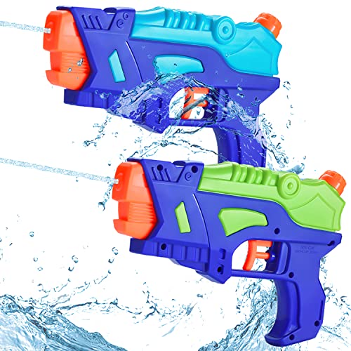 (2 Pack) Wasserpistole mit Abzug, Wasserspritzpistole für den Sommer im Schwimmbad, kleine Wasserpistole für Jungen Mädchen kleine Hände ab 3 Jahren, auch für Hundekatzen Training von Fenxyo