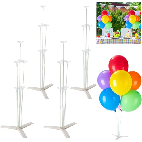 Fenxyo (4 Sets) Ballonständer Kit für Tischboden, Tischballon Mittelstück Ständer Ballonstab mit Basis für Geburtstag Hochzeit Jahrestag Party Dekoration Supplies von Fenxyo