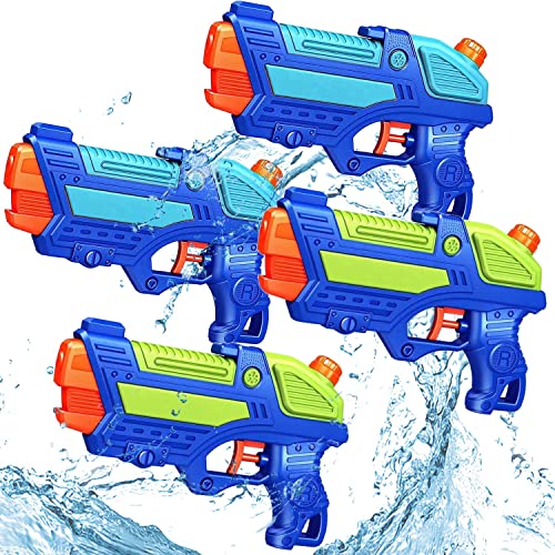 (4-Pack) Wasserpistolen für Kinder, Wasserpistolen Spritzpistolen für Schwimmbad im Freien, Beste Sommer Wasser Kampf Spielzeug Geschenke für Jungen Mädchen, Training Spielzeug für Haustiere (4-Pack) Wasserpistolen für Kinder, Wasserpistolen Spritzpistolen für Schwimmbad im Freien, Beste Sommer Wasser Kampf Spielzeug Geschenke für Jungen Mädchen, Training Spielzeug für Haustiere von Fenxyo