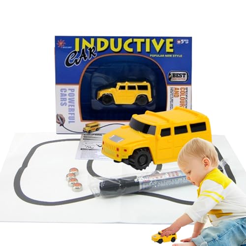 Induktives Autospielzeug - Automatisches -Spielzeug-Linienverfolgungsfahrzeug, Lernspielzeug mit optischem Sensor, induktives Autospielzeug, Neuheitsgeschenk für Kinder von Fenytay