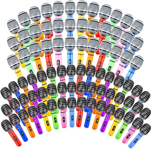 Aufblasbare Mikrofone, Großpackung, großes aufblasbares Mikrofon, verschiedene Farben, aufblasbares Mikrofon, zum Aufblasen für Geburtstag, 80er, 90er Jahre, Musik-Konzert, Partyzubehör, 2 Stile Aufblasbare Mikrofone, Großpackung, großes aufblasbares Mikrofon, verschiedene Farben, aufblasbares Mikrofon, zum Aufblasen für Geburtstag, 80er, 90er Jahre, Musik-Konzert, Partyzubehör, 2 Stile von Feradny